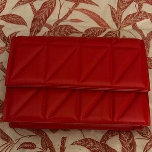 SHEIN Red Quilted Clutch